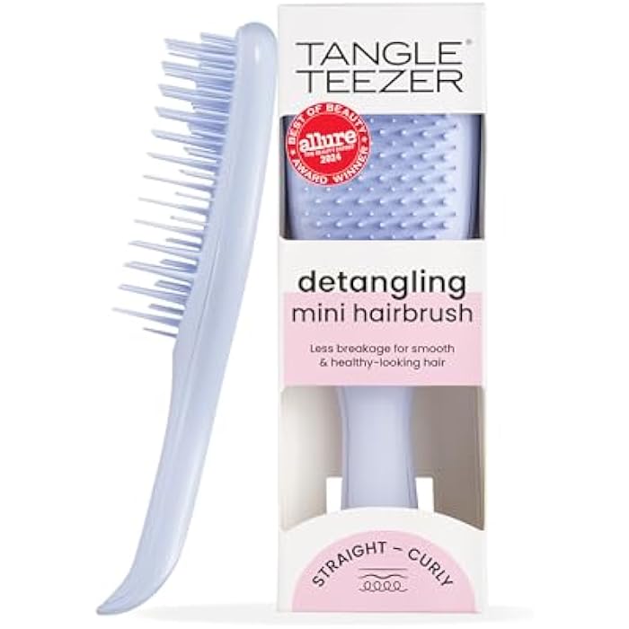 Tangle Teezer | The Mini Wet Detangler Hairbrush for Wet & Dry Hair | Perfect for Kids & Traveling | Eliminates Knots & Reduces Breakage | Digital Lavender - Image 1